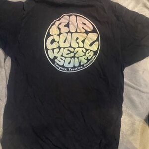 Rip Curl Black Tee with Multicolor Logo